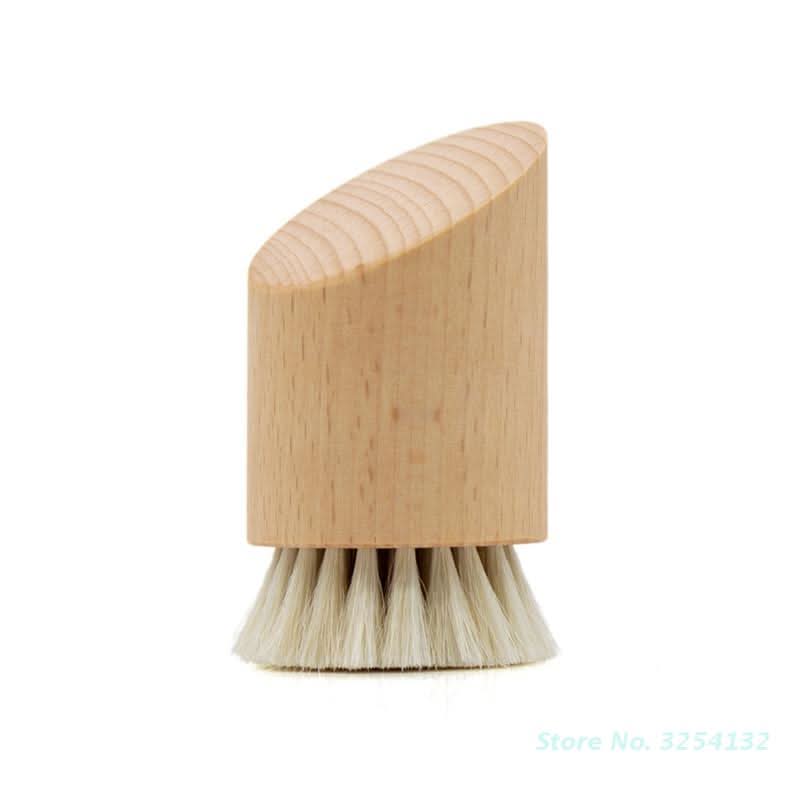 Wood Handle Facial Cleaning Brush Deep Clean Manual Soft Face Massager Skin Pore Clean Brush Face Care Brush Beauty Tool - M & M Global