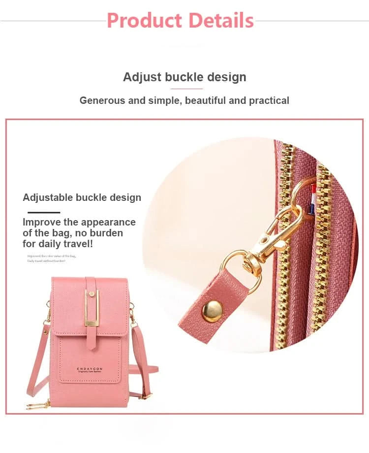 Touch Screen Cell Phone Messenger Bags Women Purse and Handbag Mini Shoulder Bag Pink Small Hand Bag Crossbody for Women bolsos - M & M Global