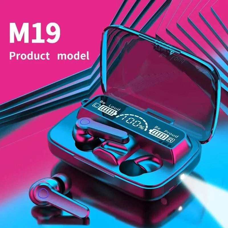 #M19 Bluetooth Headset Wireless Tws Gaming Support Noise-cancelling Touch In-ear Mini Emergency Power Bank Headset - M & M Global