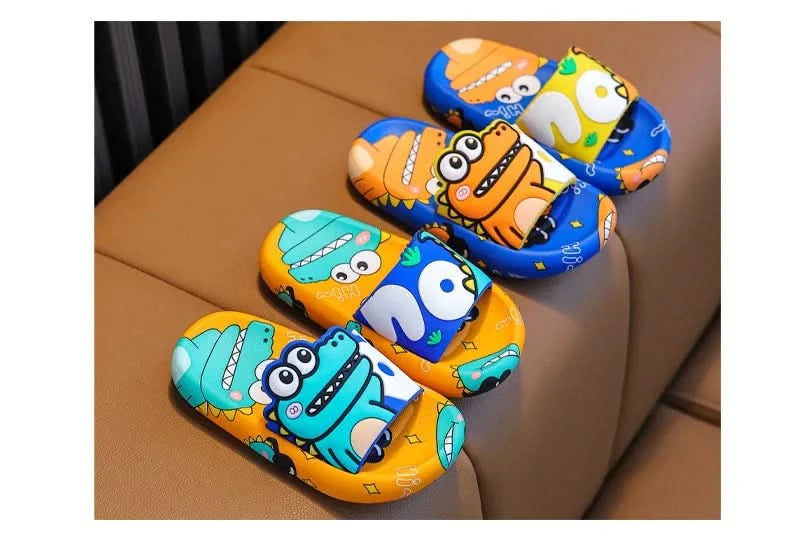 Cartoon Dinosaur Children Slippers Boy Girls Casual Shoes Flat Beach Water Shoes Indoor Soft Kids Cute Flip Flops for Boy Girl - M & M Global
