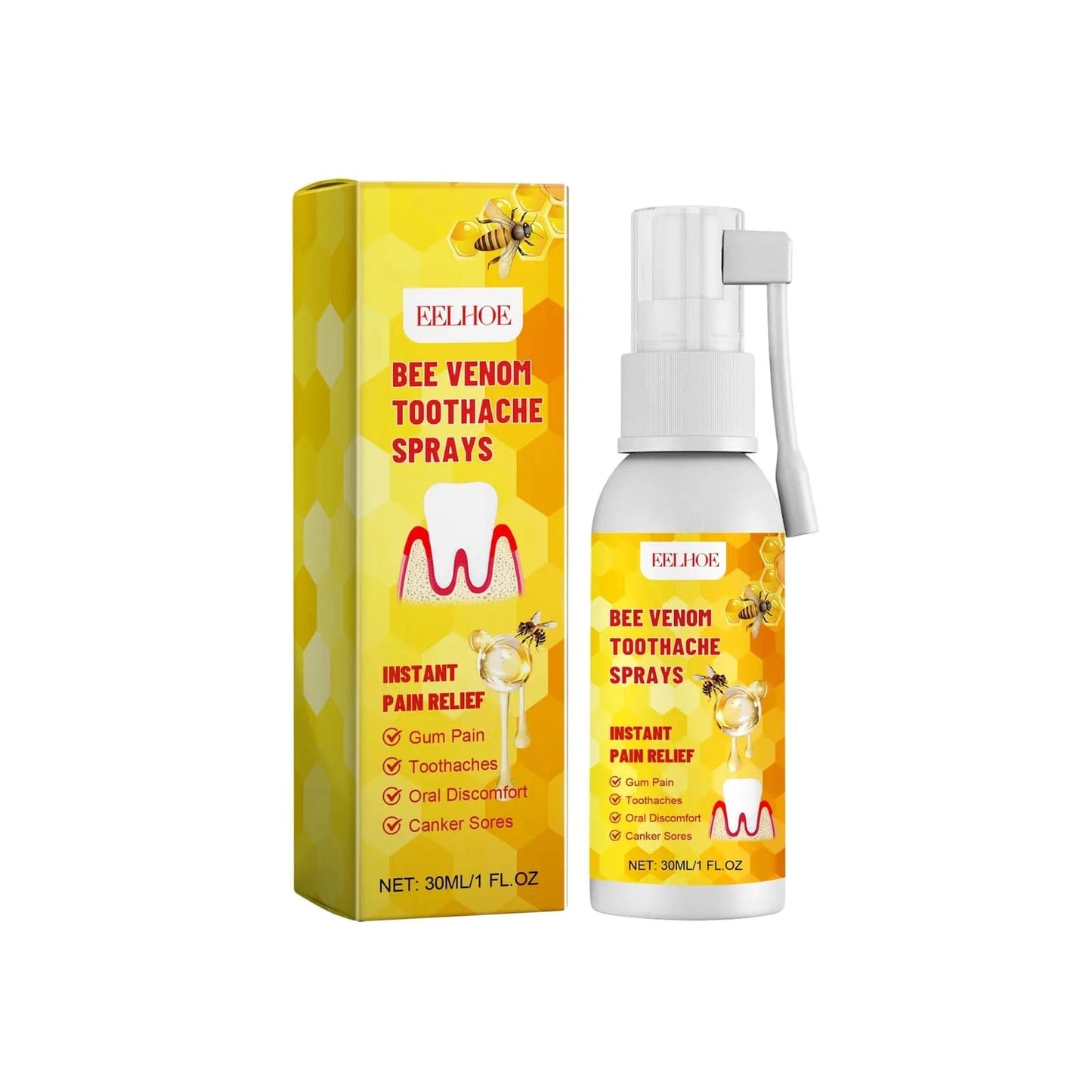 Toothache Spray Swollen Gum Relief Spray Periodontitis Treatment Cure Worms Antiseptic Mouth Tooth Toothpaste Breath Freshener - M & M Global