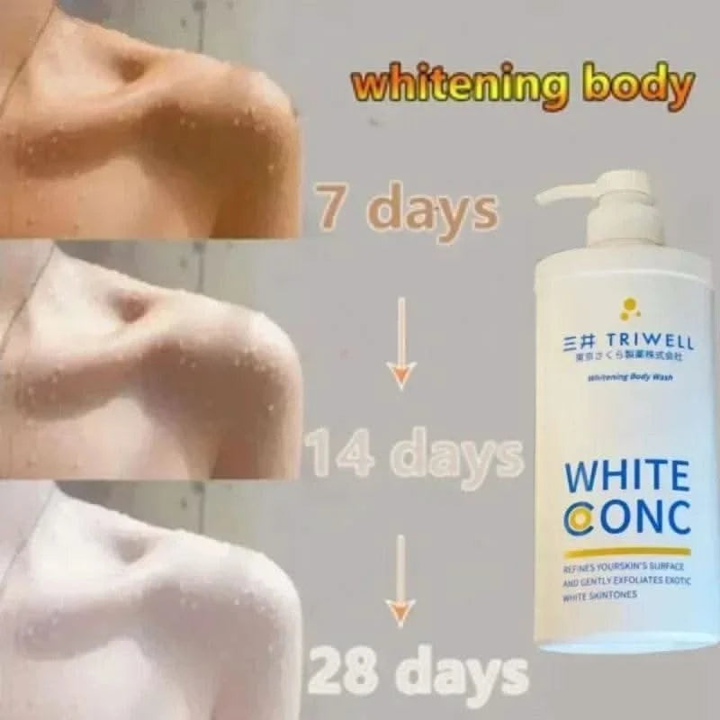 550ml Deep Cleansing Whitening Body Wash Shower Gel Removing Dirt Dead Skin Oil Control Even Skin Tone To Lighten Pigmentation - M & M Global