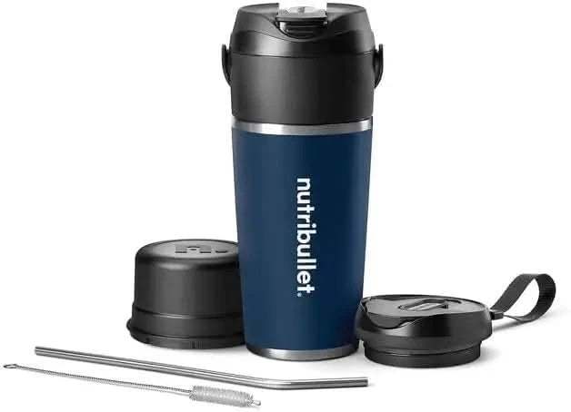 Flip Portable Blender with Insulated Cup, Cordless, Brushed Stainless, NBPB50350SS - M & M Global