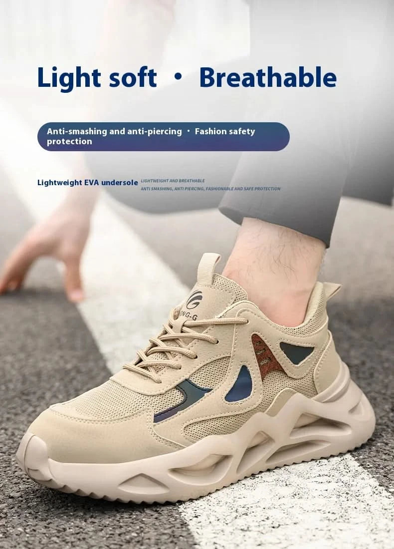 Lightweight Safety Shoes Men Work Shoes Steel Toe Work Boots Breathable Outdoor Sneakers Man Breathable Shoes Protective Boots