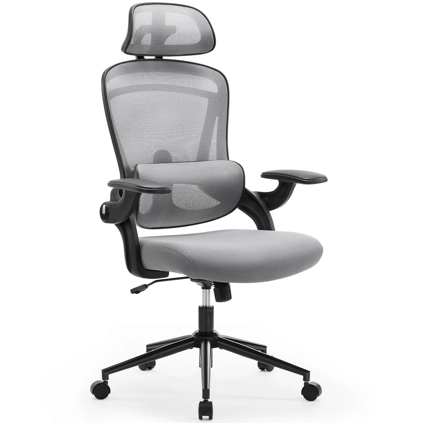 JHK Ergonomic Mesh Adjustable Lumbar Support Office Chair 120°Tilt High Back Comfortable Computer Chair with Soft Flip Up Arms