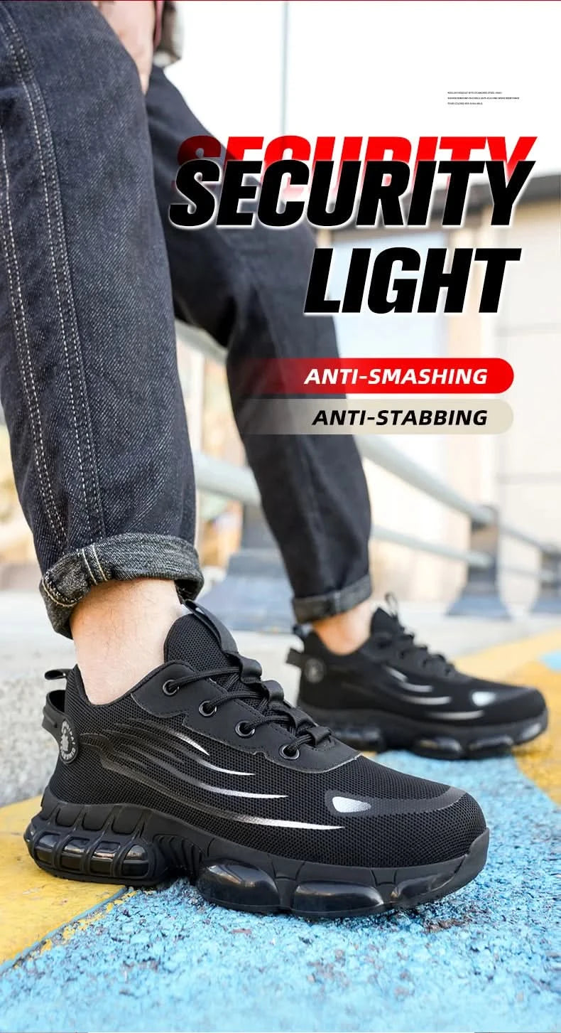 Lace-up breathable soft sole comfortable anti-smash anti-puncture men's casual labour insurance shoes