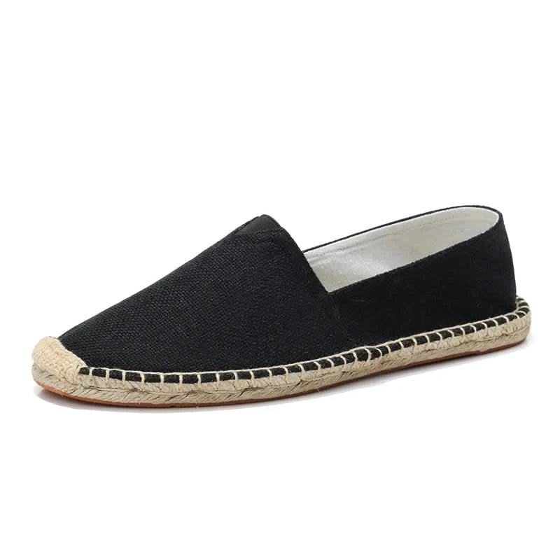 Women Sewing Flax Shoes Slip on Loafers Casual Shoes Man Espadrilles Hemp Canvas Flat Shoes Plus Size Fisherman Driving Footwear - M & M Global
