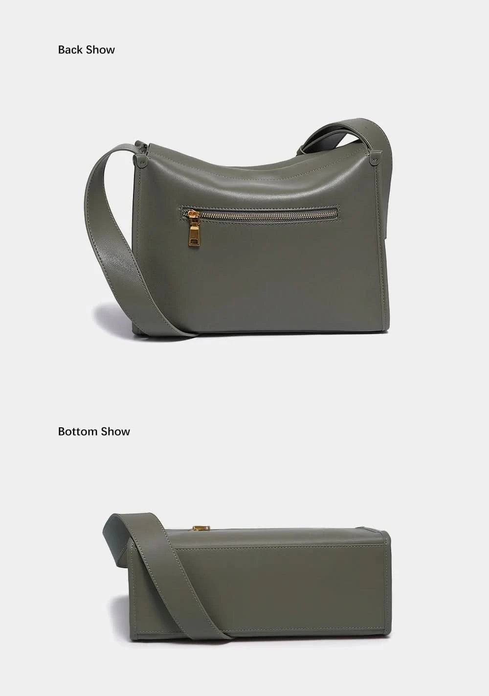 Zency Women's Messenger Bag Soft Genuine Leather Crossbody Bag Satchel Large Capacity Pockets Designer Dark Green Handbag - M & M Global