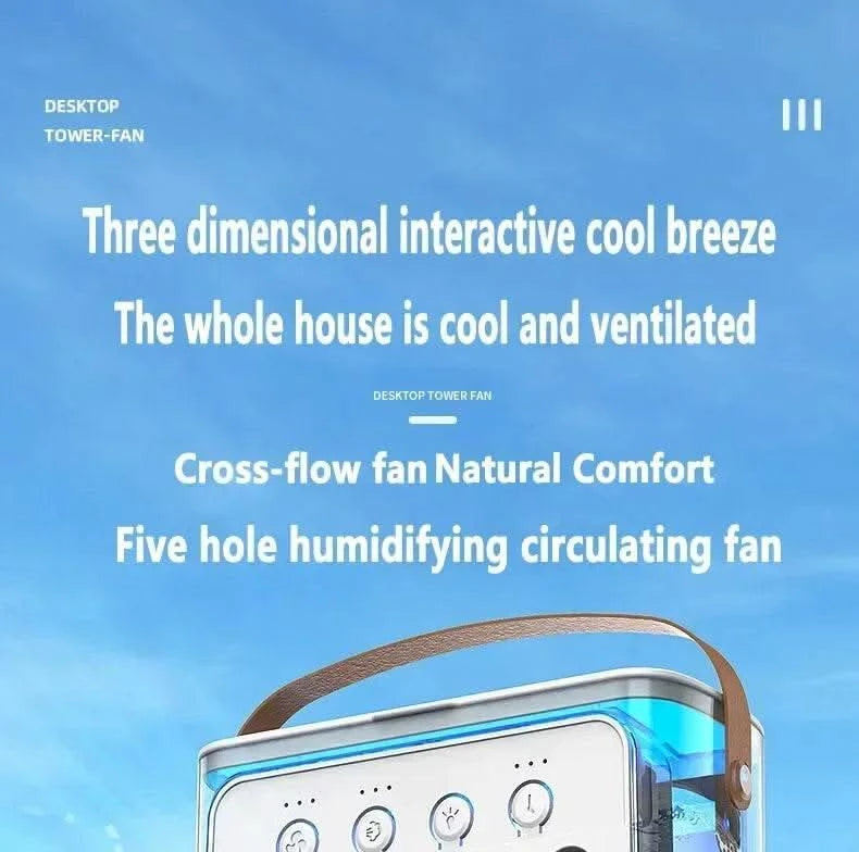 2025 New Three In One Household Air Conditioner Small Air Cooler Portable Smallfan Household Night Humidifier LED Nightlight Fan - M & M Global