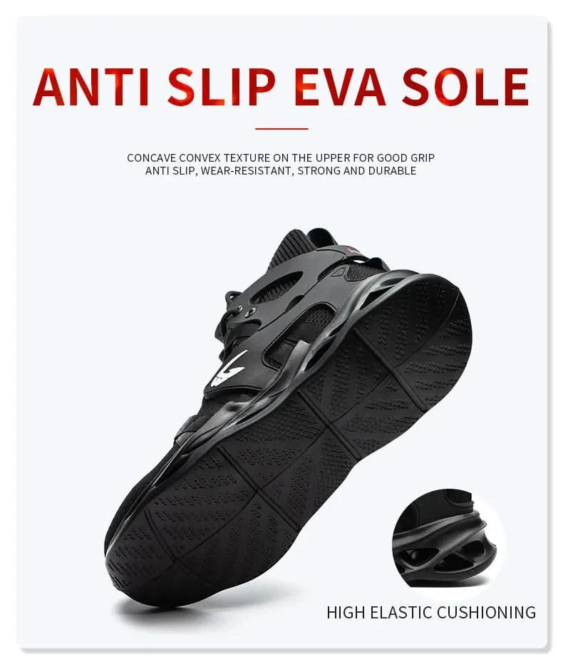 Steel Toe Shoes for Men Work Boots Lightweight Sneakers Indestructible Boots Anti-smash Anti-Punctur Construction Safety Shoes