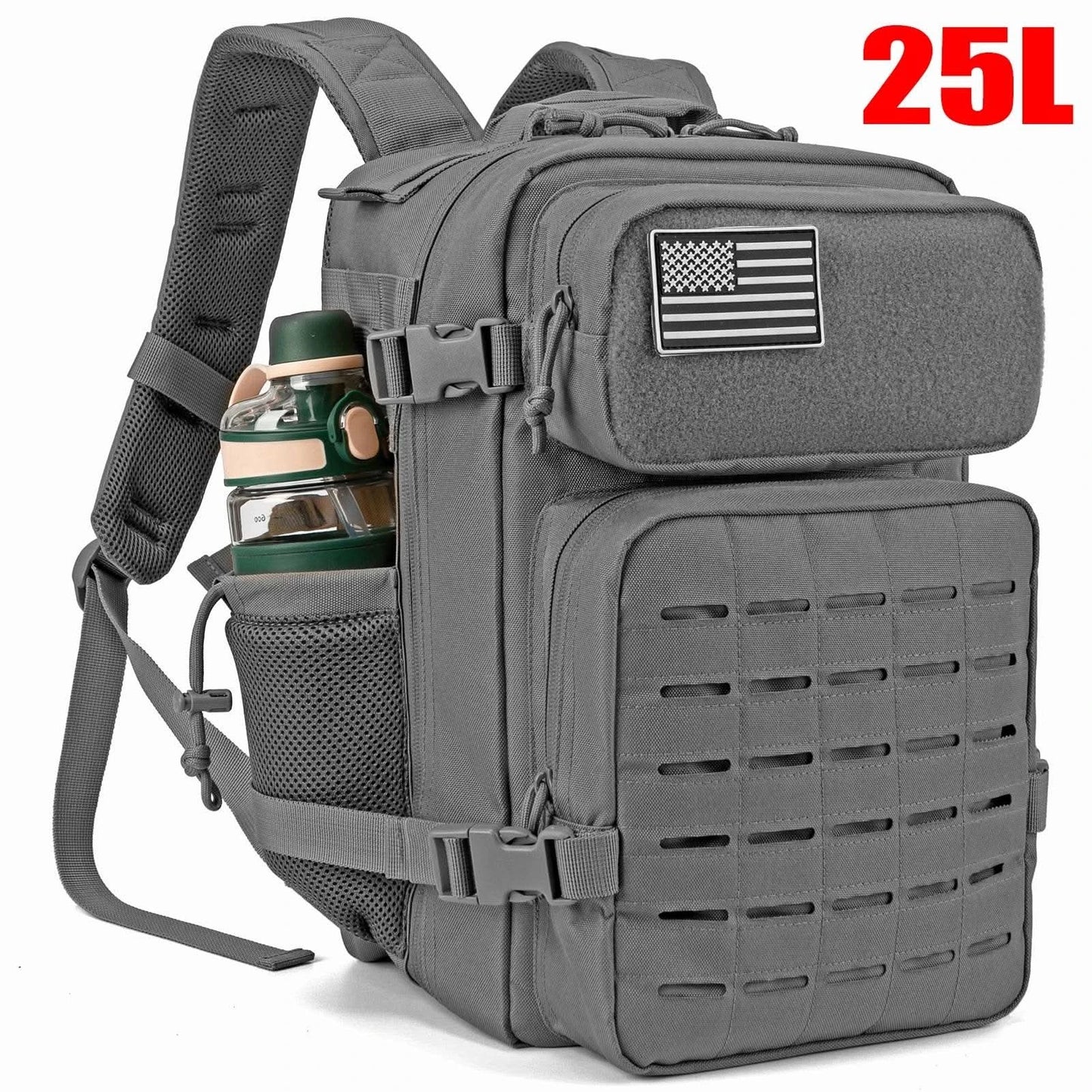 25L Tactical Backpack Outdoor Bag Fitness Backpack MOLLE Backpack Women's/Men's Hiking Survival Backpack Men's Dual Cup Holder - M & M Global