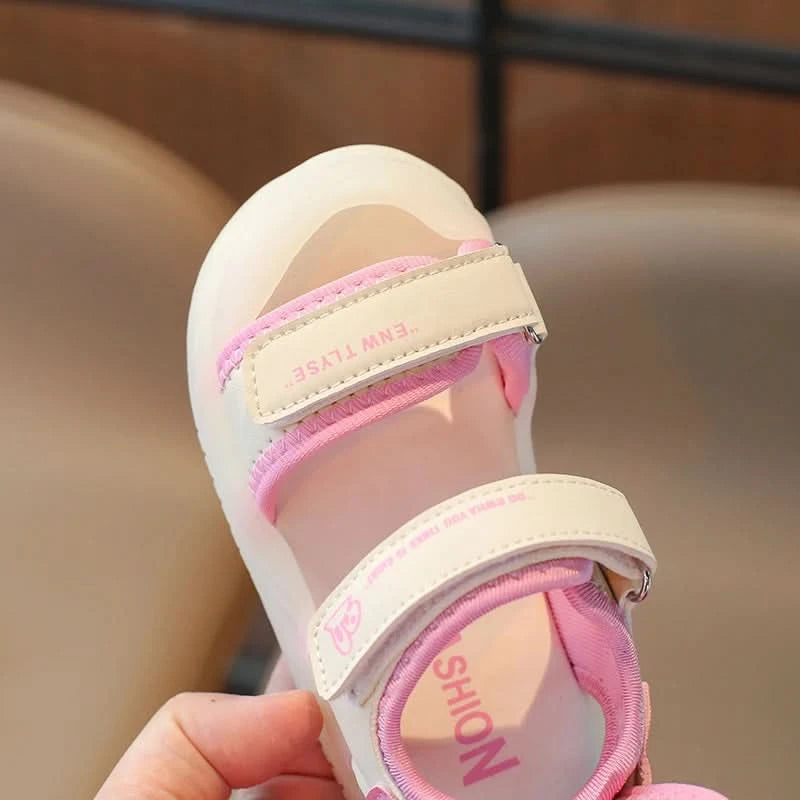 Children's Sandals 2-12 Years Old Cartoon Greenish Pink Soft Boys Girls Beach Shoes Casual Non-slip Kids Baby Sports Sandals - M & M Global