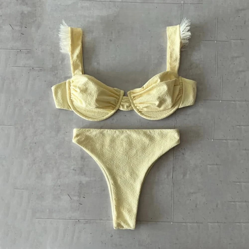 Solid Micro Bikinis Sexy Women Swimsuits Female Swimwear 2024 Bikini Set Bathing Suit Swimming Suits Beachwear Solid Biquini - M & M Global