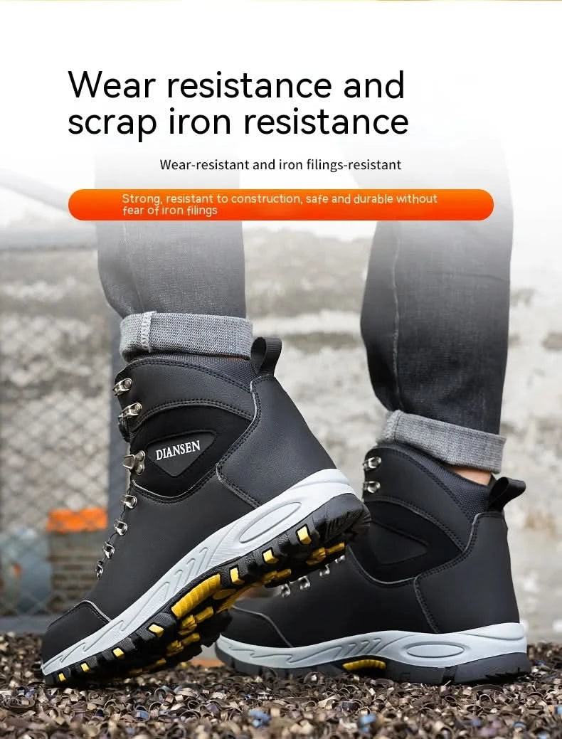 Non Slip Safety Boots for Men Work Anti-smash Indestructible Shoes Steel Toe Protective Anti-puncture Man Work Safety Boots