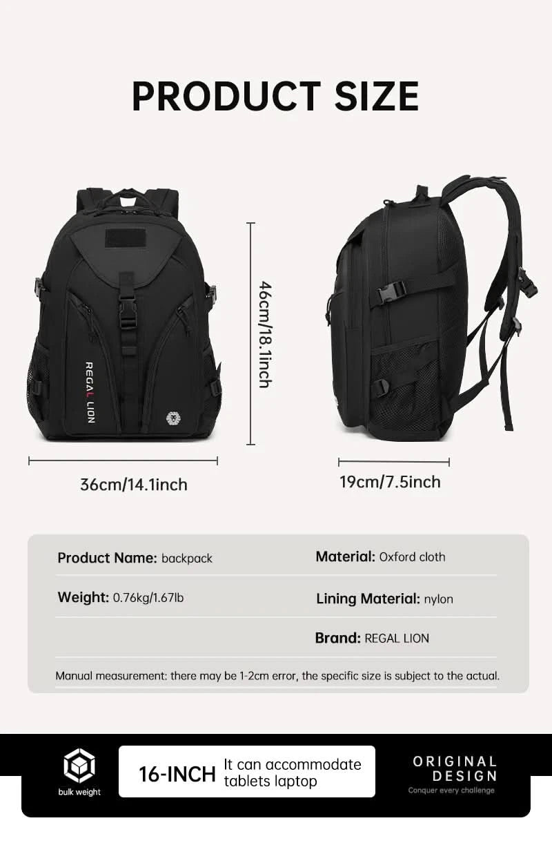 Men's Backpack Multifunctional Travel Backpack Large Capacity Outdoor Sports Bag Adjustable Strap/Zipper Bag Tactical Bag Men - M & M Global