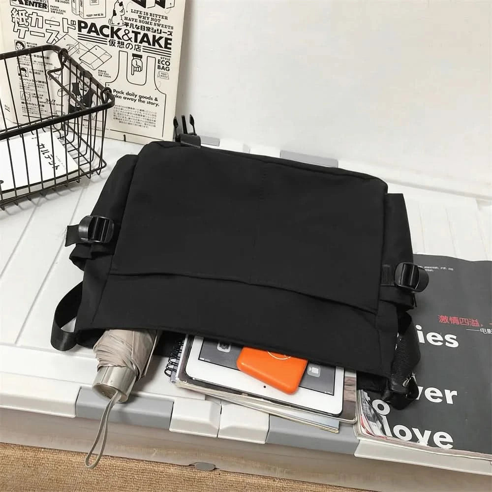 Unisex Nylon Fabric Messenger Bags Multi Pockets Large Capacity Shoulder Shopper Tote Bag Student School Satchels Female Handbag - M & M Global