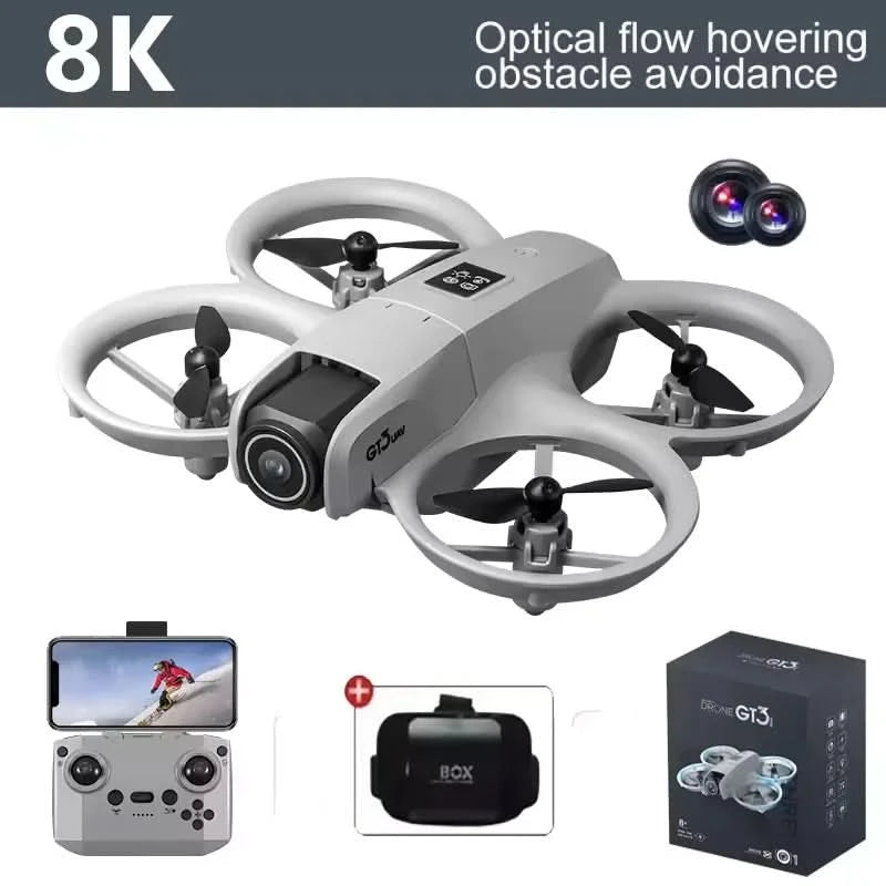 NEW Drones GT3 GPS 8K Professional HD 180° Dual Cameras 5G WIFI Brushless Motors Obstacle Avoidance FPV Foldable Quadcopter Toys - M & M Global