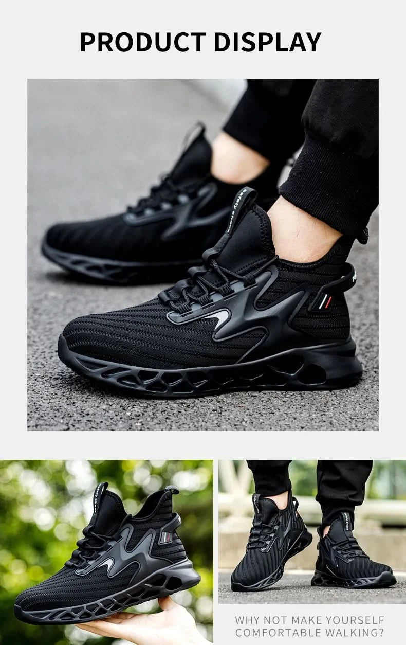 Breathable Steel Toe Boots with Met Guard Puncture Guard Lightweight Sneakers Anti-smash Industrial Safety Shoes Wear-resisting