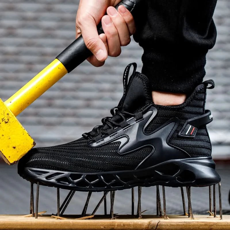 Breathable Steel Toe Boots with Met Guard Puncture Guard Lightweight Sneakers Anti-smash Industrial Safety Shoes Wear-resisting