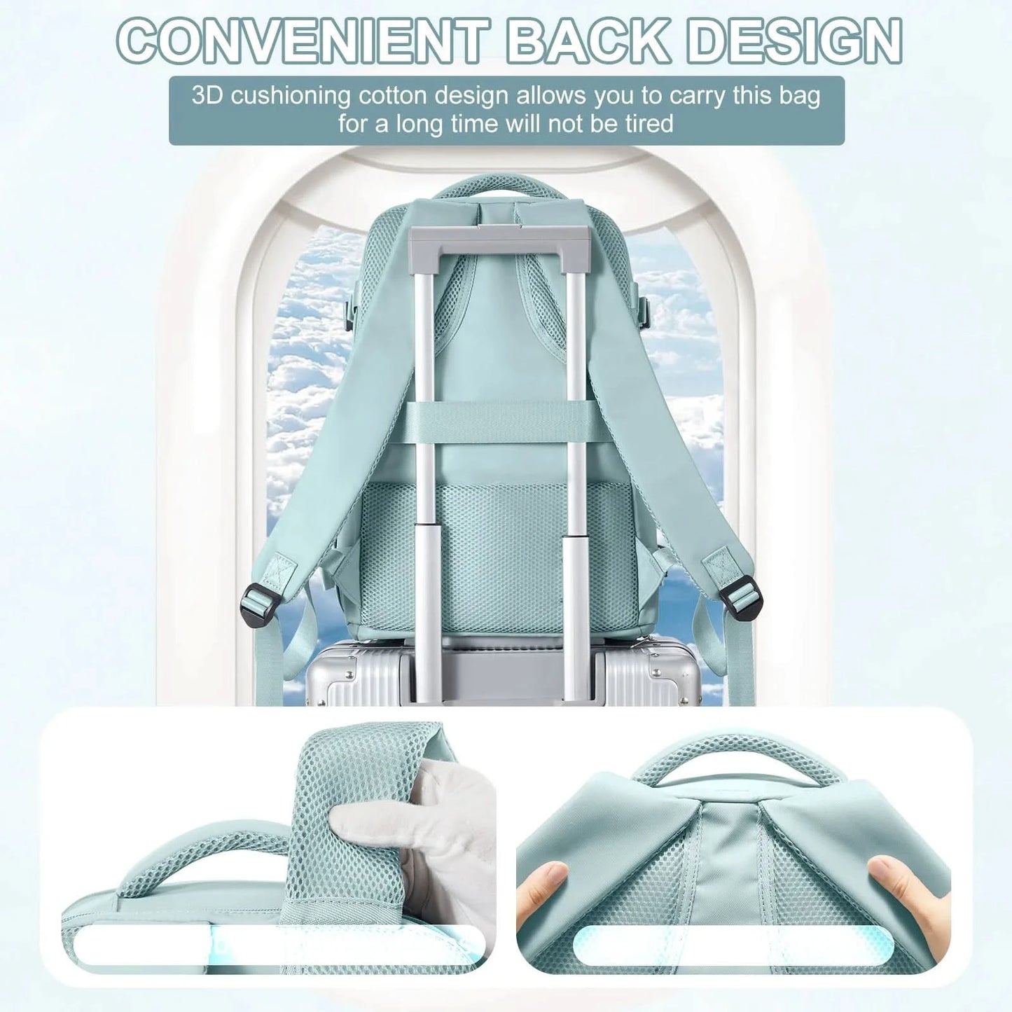 Women Men Hand Luggage Backpack Business College Laptop Travel Backpack Waterproof Carry on mochila viaje cabina avion 40x20x25 - M & M Global
