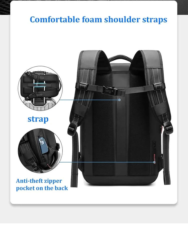 Travel Men 17 inch Laptop Backpack vacuum compression Backpack Business Large Capacity school Backpack expand outdoor backpack - M & M Global