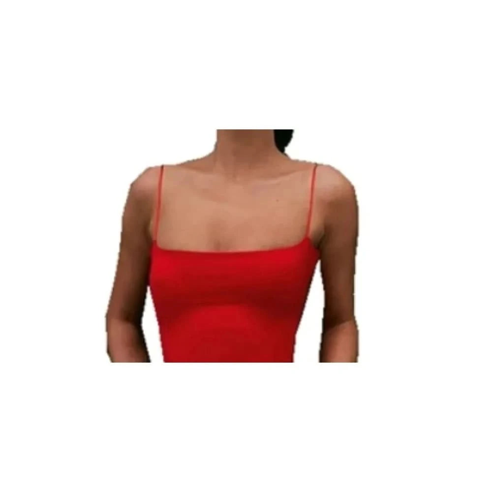 Summer Women's L-4XL Plus Size Camisole Slim Fit Solid Color Sleeveless Long Dress Party Backless Sexy Slit Fashion Party - M & M Global