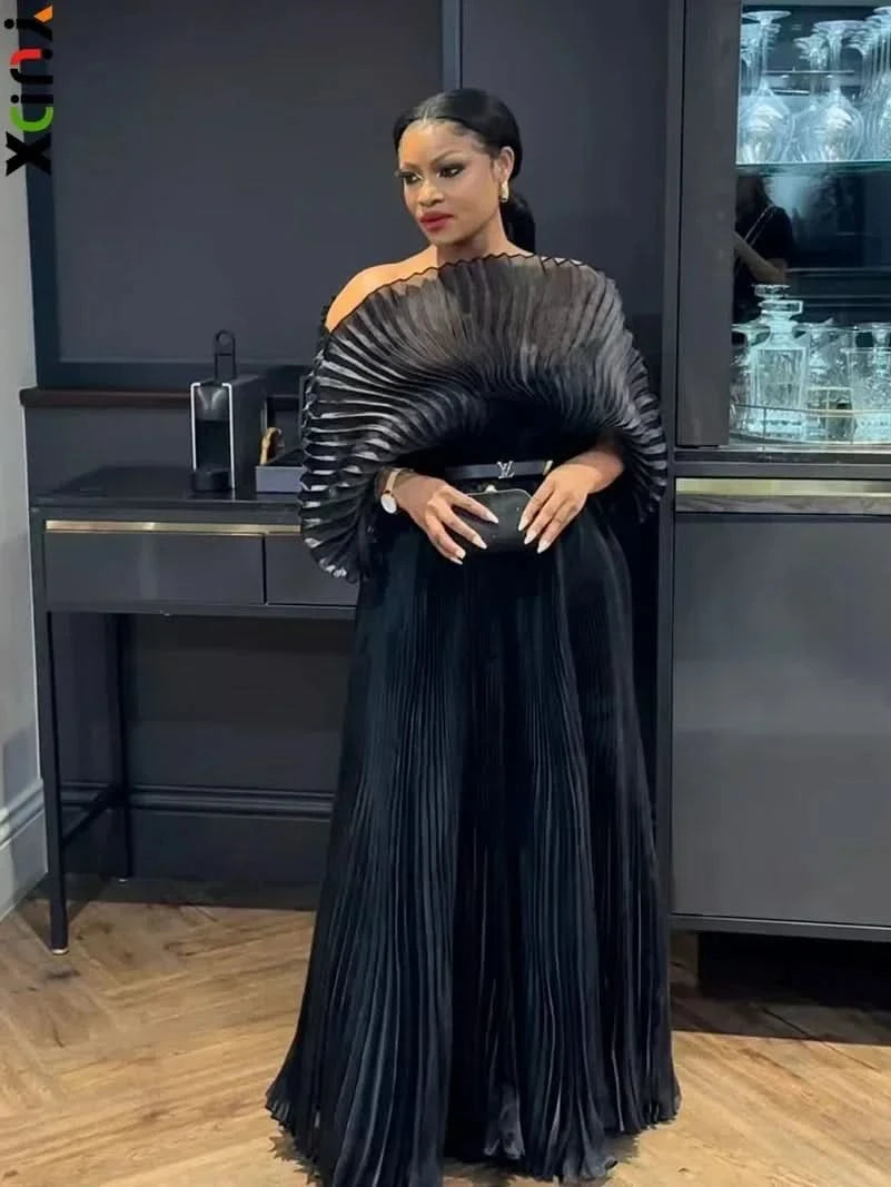 YUDX Pleated 2024 Fall New Handmade Pleated Women's Dresses Loose Plus Size Women's High Smocked Dress Long Dress - M & M Global