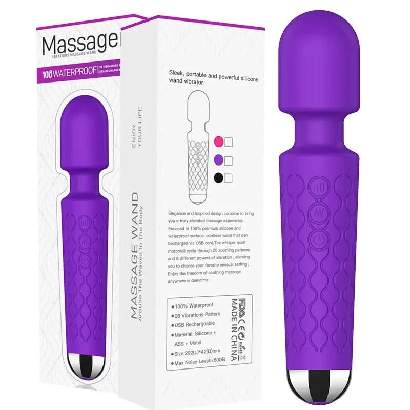 Portable Electric Massage Stick with 8 Adjustable 20 Modes, Suitable for The Back/Neck/Legs/Waist, Relieving Fatigue - M & M Global