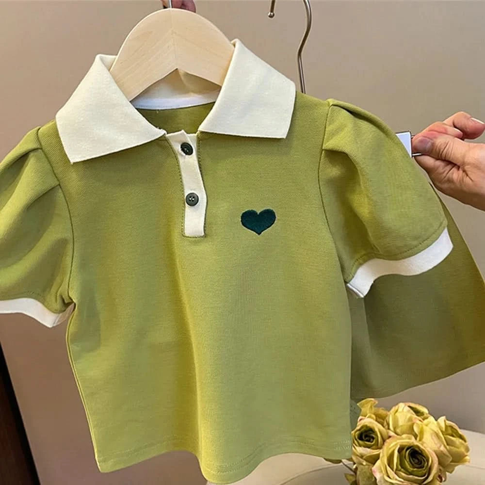 Children's Clothing Sets Korea Short Sleeved Casual Shirt Dress Polo T-shirt+Shorts Sets Sisters Girls Summer Kids Clothes Girls - M & M Global