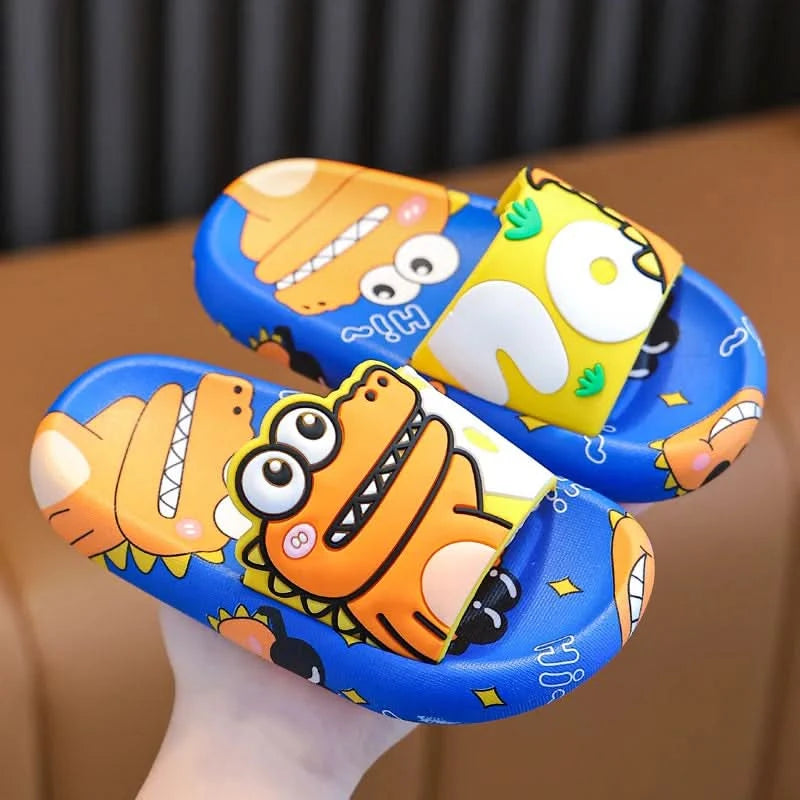 Cartoon Dinosaur Children Slippers Boy Girls Casual Shoes Flat Beach Water Shoes Indoor Soft Kids Cute Flip Flops for Boy Girl - M & M Global