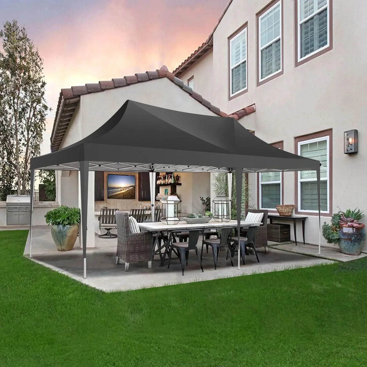 10x20 Pop Up Canopy Tent with 6 Sidewalls, Wedding Party Tent Outdoor Canopy UV50+ Waterproof Canopy Tent Outdoor Gazebo