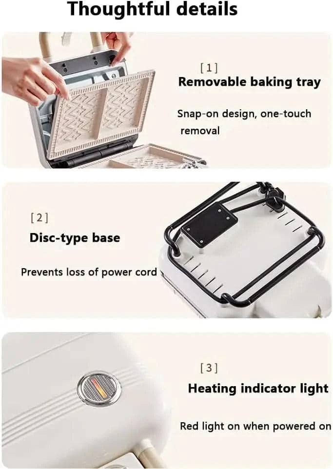 Sandwich Breakfast Machine, Small Bread Machine, Double Disc Sandwich Breakfast Machine, Replaceable Baking Sheet, Can Make Sand - M & M Global