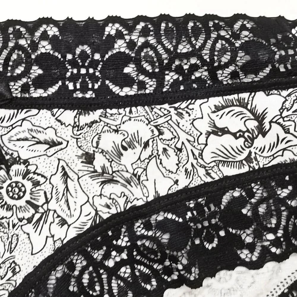 Sexy Lace Women Panties Cotton Underwear Girls Bow Briefs New Ladies Bikini 6 Pcs/set - M & M Global