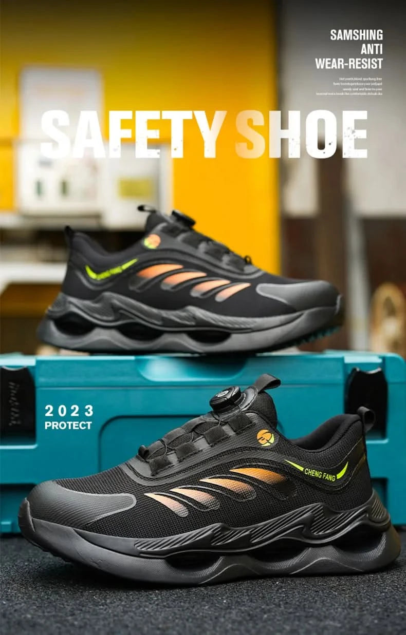 Soft sole lace-free anti-smash and anti-puncture safety shoes