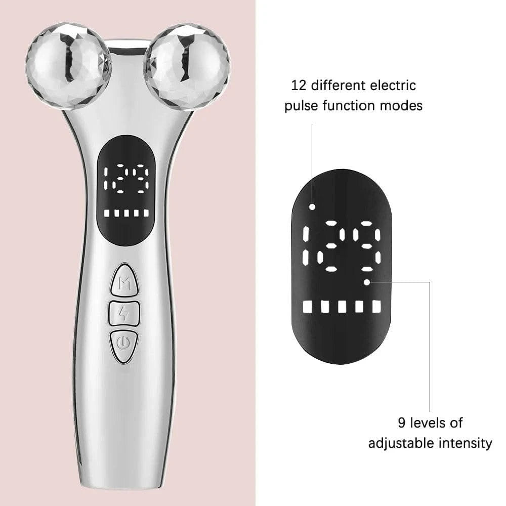 2023 EMS Pulse Neck Face Massager Roller 4D Facial Lifting Machine Anti Aging Wrinkle Removal Dark Circles Eye Care Beauty Tool - M & M Global