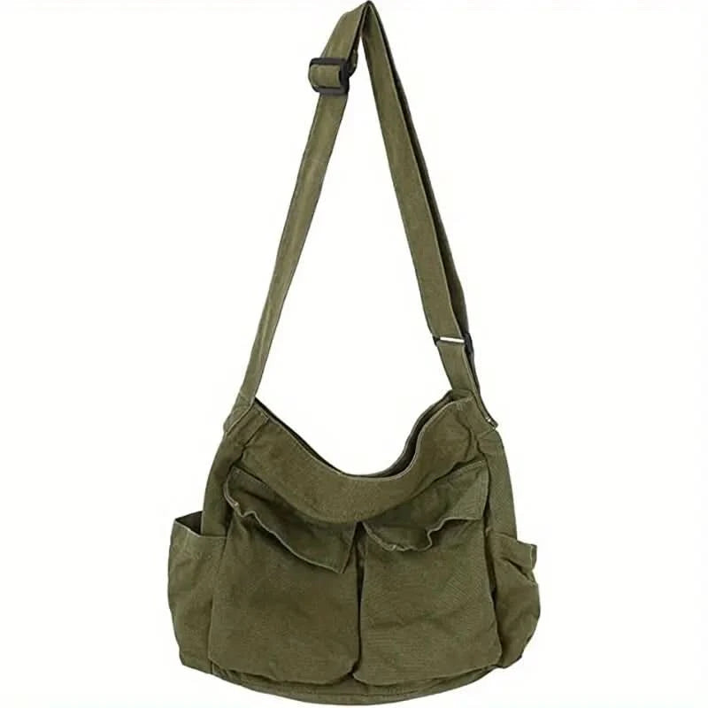 Women Vintage Handbag Canvas Teenager Shoulder Tote Bags Messenger Bags Ladies Casual Handbag Crossbody Purse - M & M Global