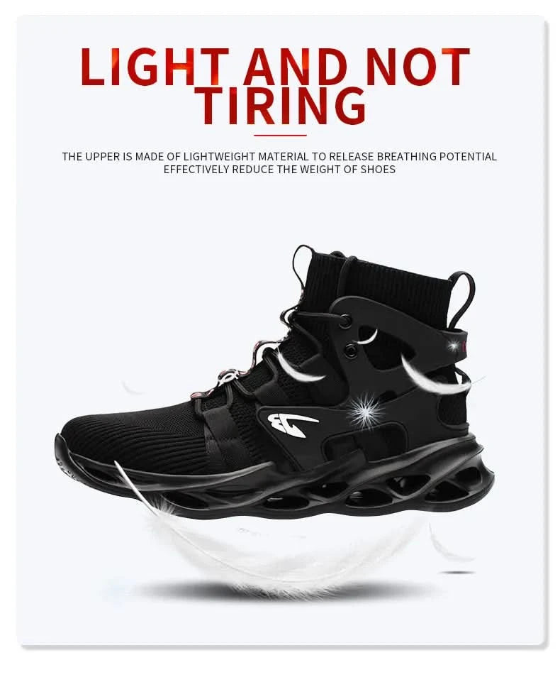 Steel Toe Shoes for Men Work Boots Lightweight Sneakers Indestructible Boots Anti-smash Anti-Punctur Construction Safety Shoes