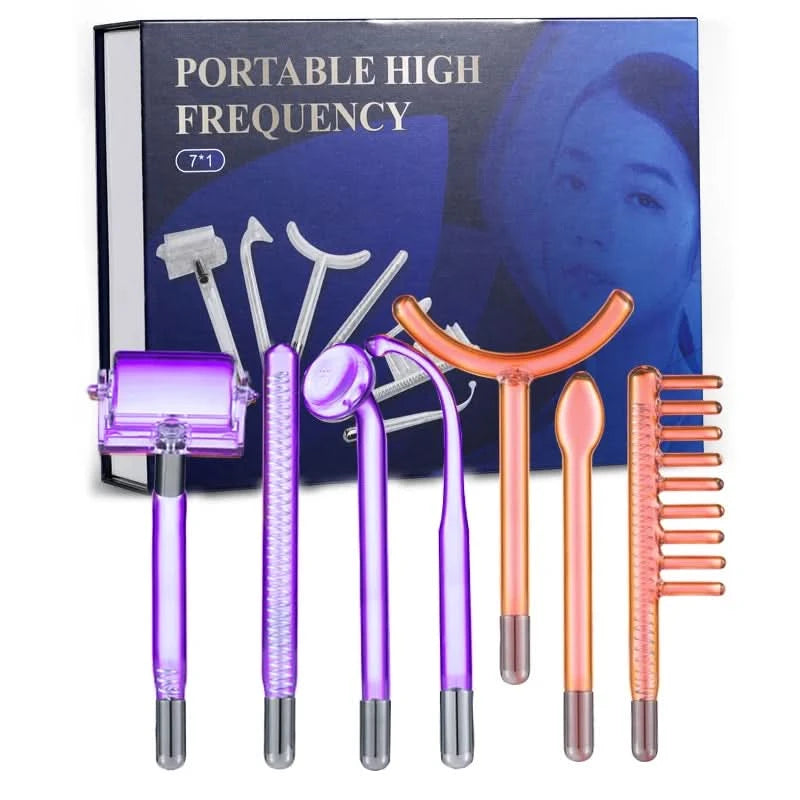 High Frequency Facial Wand For Hair Face Anti Aging Therapy Acne Tool Neon+Argon Wands Skin Beauty (no handle) - M & M Global