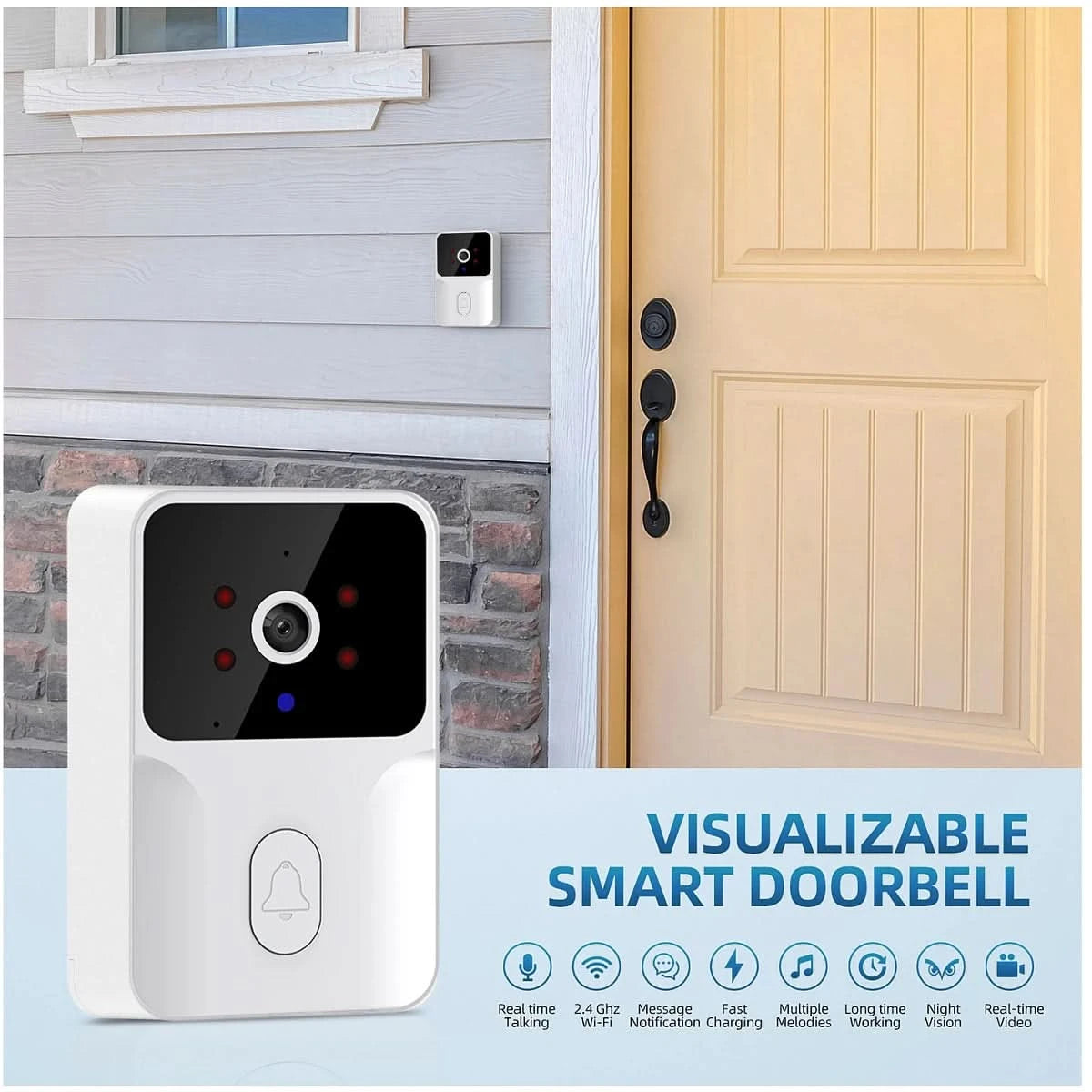 Tuya Smart Video Doorbell Camera HD Wireless doorbell for Home Security, Night Vision, Voice Change, 2-Way Audio, Waterproof - M & M Global