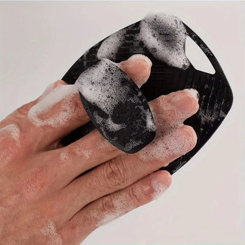 Exfoliating Silicone Cleansing Brush Body Scrubber Cleans Massages Skin Bathroom Accessories Bath Brush Cleanser No Slip Handle - M & M Global