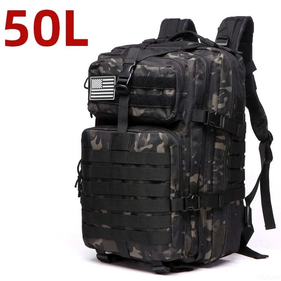 25L/50L Sturdy Nylon Waterproof Tactical Sports Trekking Fishing Hunting Camping Hiking Bag Backpack Outdoor Rucksacks - M & M Global