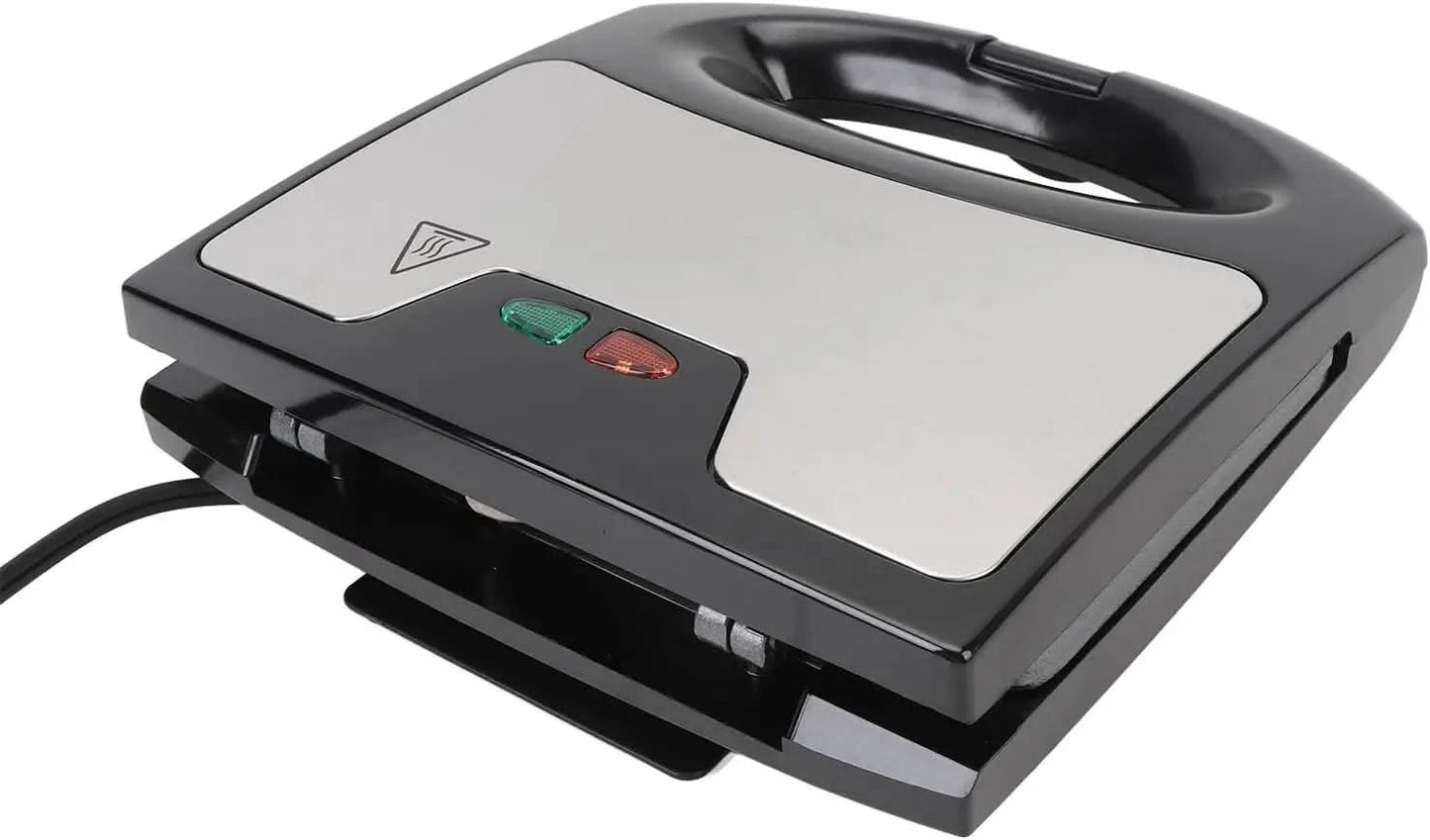 Electric Panini Press Grill, Electric Breakfast Maker Sandwich Maker with Handle Anti Stick Aluminum Electric Sandwich Press Pan - M & M Global