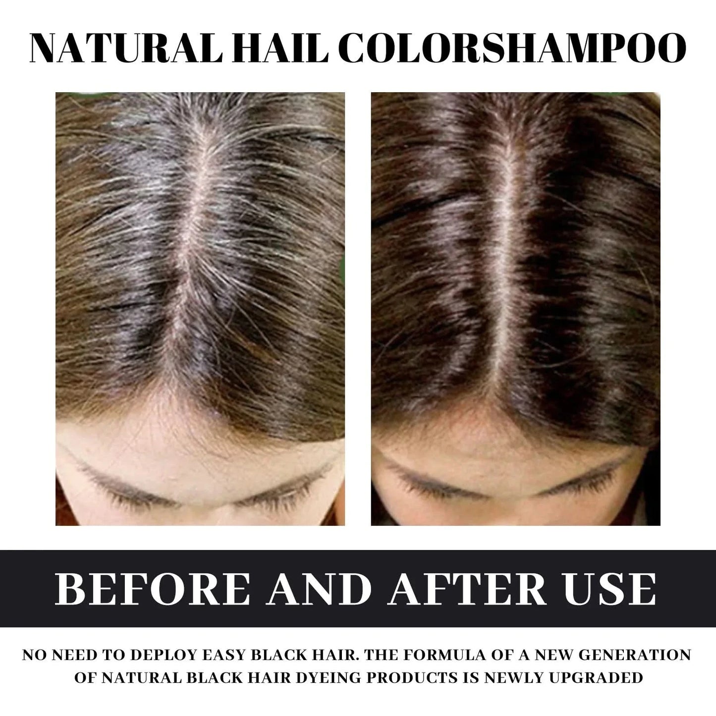 Hair Darkening Shampoo Repair Gray White Natural Color Dye Anti Scalp Itchy Care Dandruff Removal Polygonum Black Hair Shampoo - M & M Global