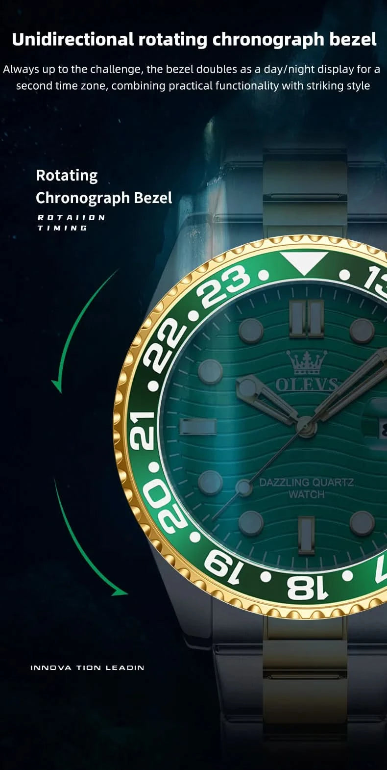 OLEVS Original Brand High Fashion Men's watch WaterproofCalendar Quartz Watch for Male Luminous Stainless Steel Authentic Watch - M & M Global