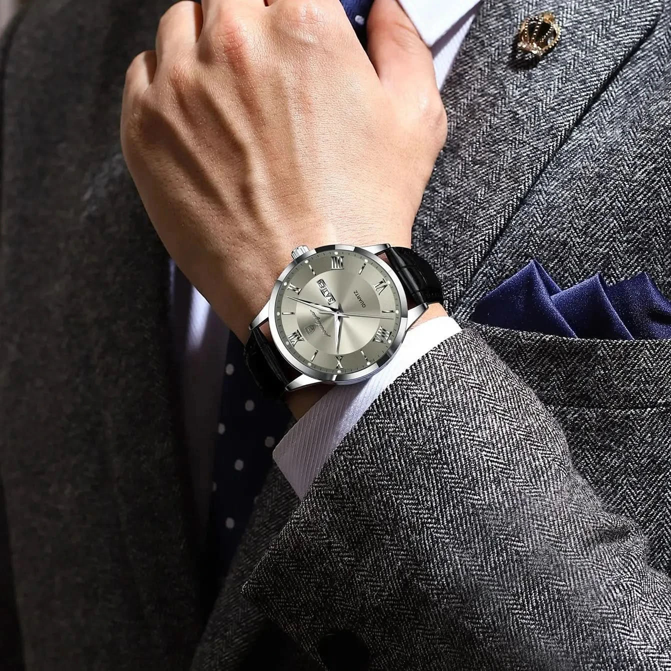 POEDAGAR Top Luxury Watch For Men Military Waterproof Luminous Date Week Man Wristwatch Leather Men's Quartz Watches Sport Reloj - M & M Global
