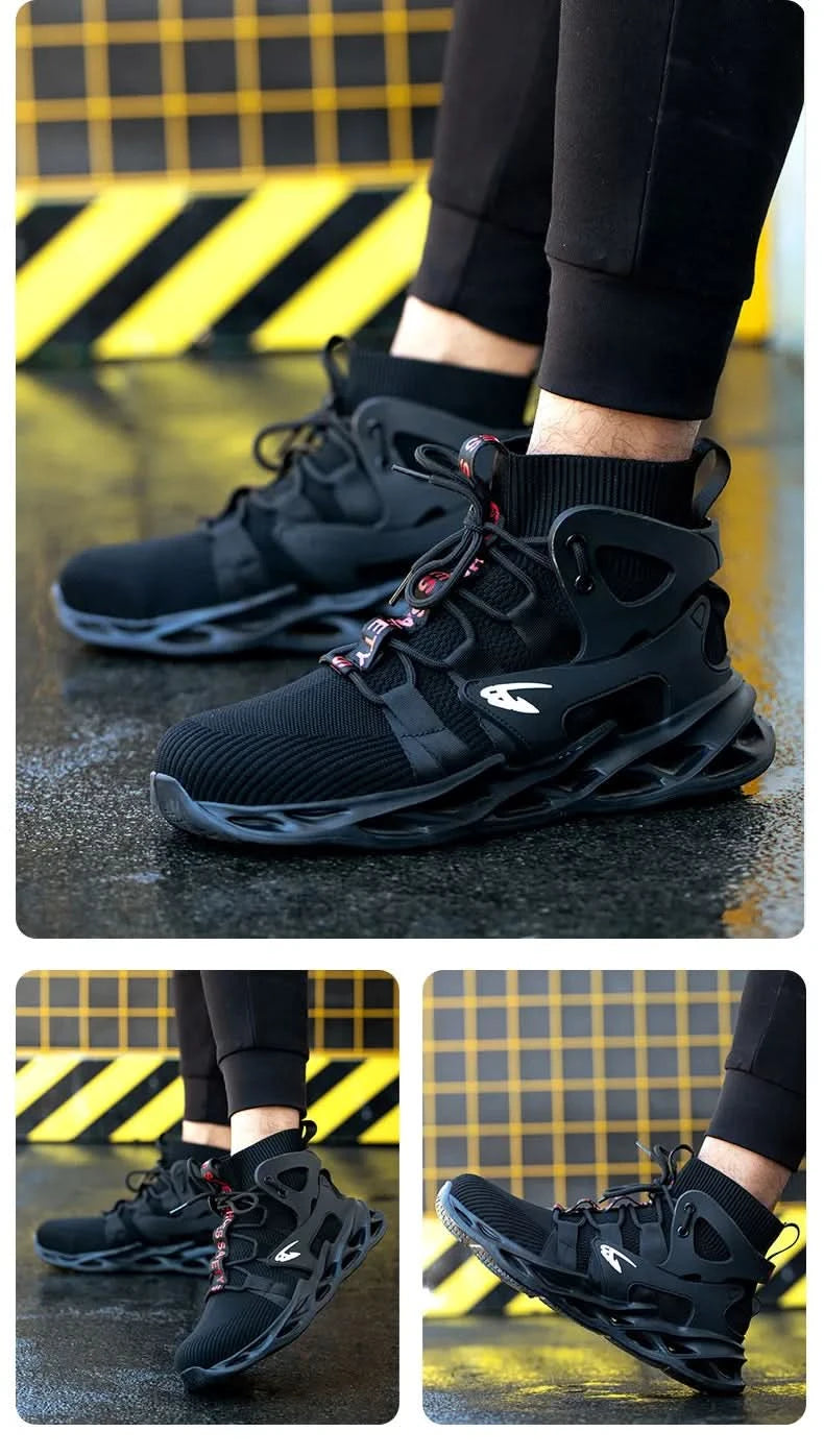 Steel Toe Shoes for Men Work Boots Lightweight Sneakers Indestructible Boots Anti-smash Anti-Punctur Construction Safety Shoes