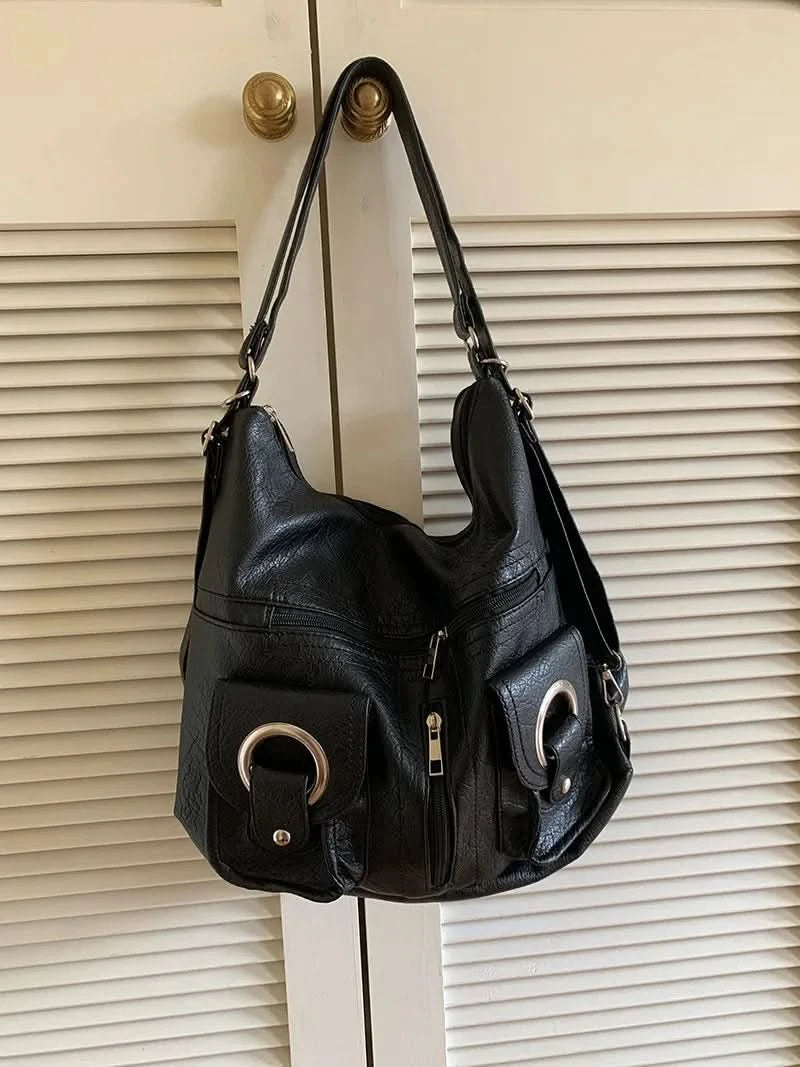 Vintage Women's Bag Leather Multifunctional Shoulder Bag Fashion Ladies Backpack Waterproof Wearable Square Backpacks - M & M Global
