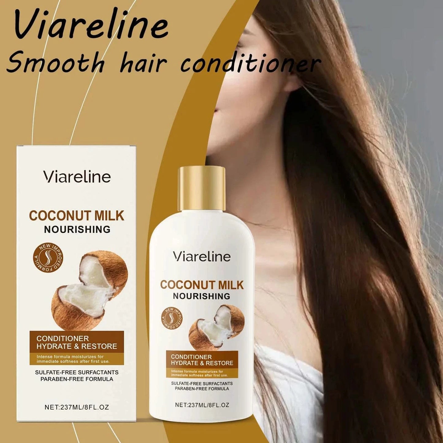 Coconut Milk Hair Conditioner Moisturizing Repair Damged Hair Nourishing Scalp Reduce Dryness Restoring Gloss Hair Conditoner - M & M Global
