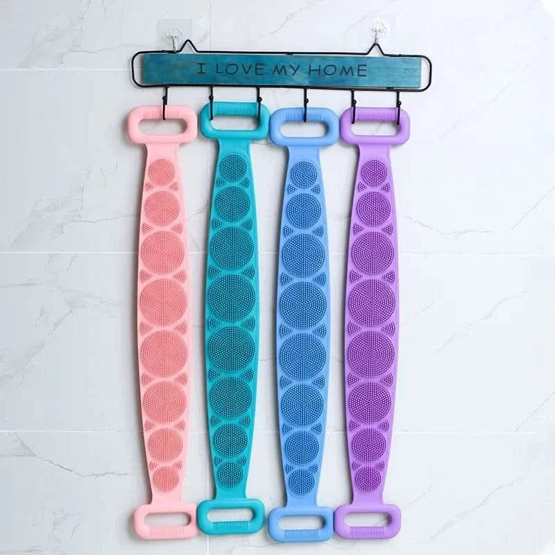 Body Sponge Silicone Brushes Bath Towels Scrubber Rubbing Back Peeling Massage Shower Belt Extended Skin Clean Brushes - M & M Global