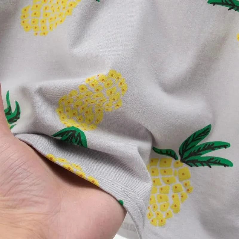Summer CHILDREN'S Cotton Vest Set Cute Pineapple Boys and Girls Sports Casual Clothes - M & M Global